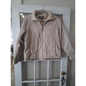 Woolrich Tan Jacket Cotton Wide Wale Corduroy Zip Up Barn Coat - Women’ Large H1